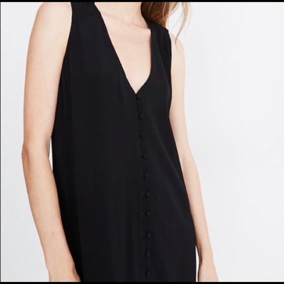 Madewell Black Button Front Dress - Picture 2 of 12